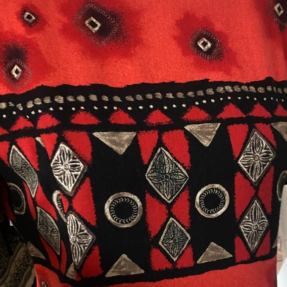 K.C.Spencer 90s Red and Black Geometric Dress - Picture 7 of 7